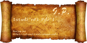 Istvánfi Pál névjegykártya